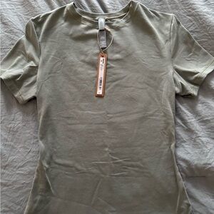 SKIMS Sage Green Crew Neck Tee